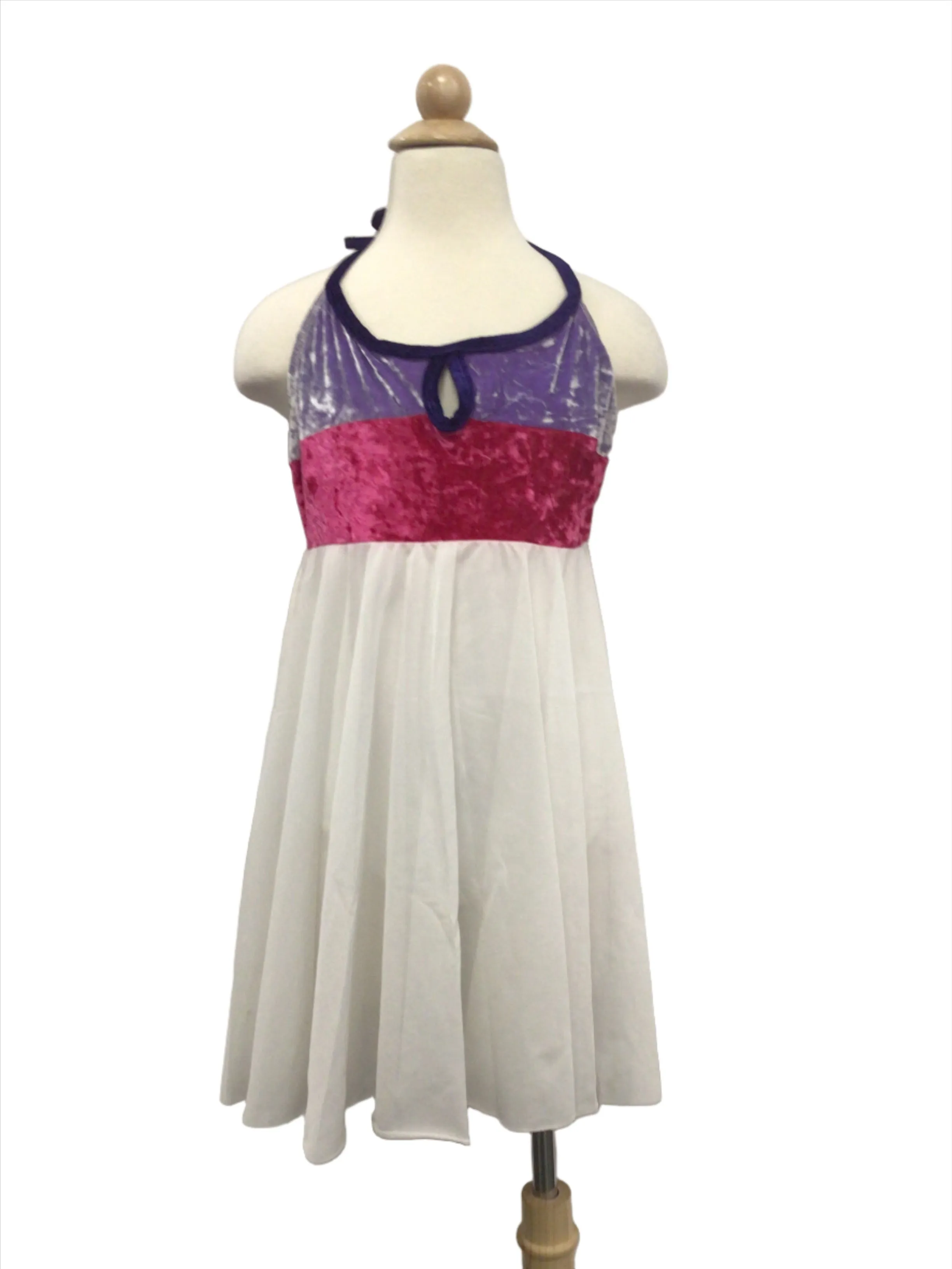 Purple PInk and White Halter Dress