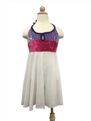 Purple PInk and White Halter Dress