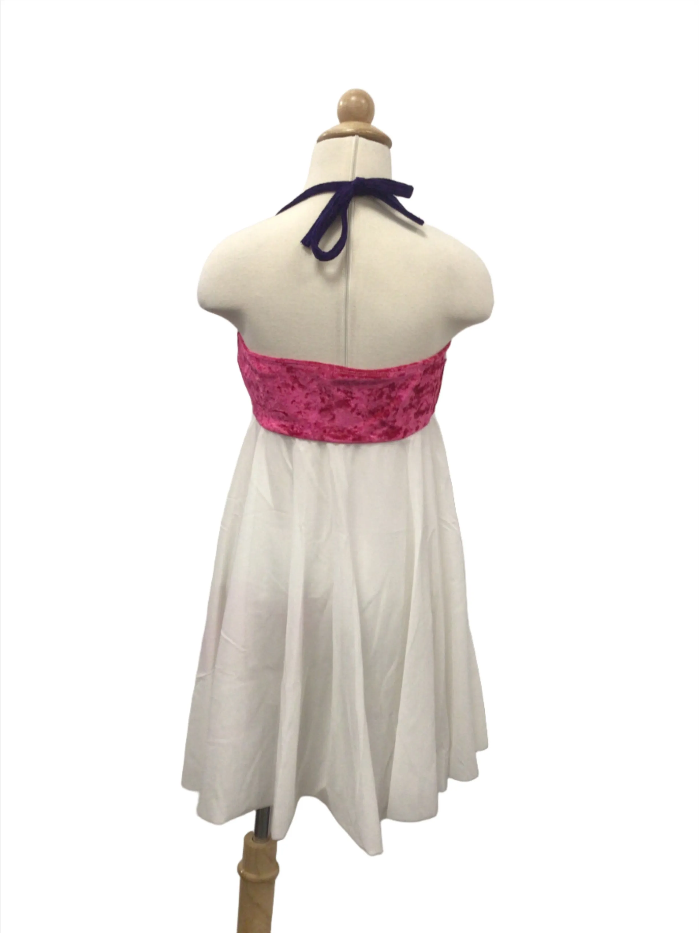 Purple PInk and White Halter Dress