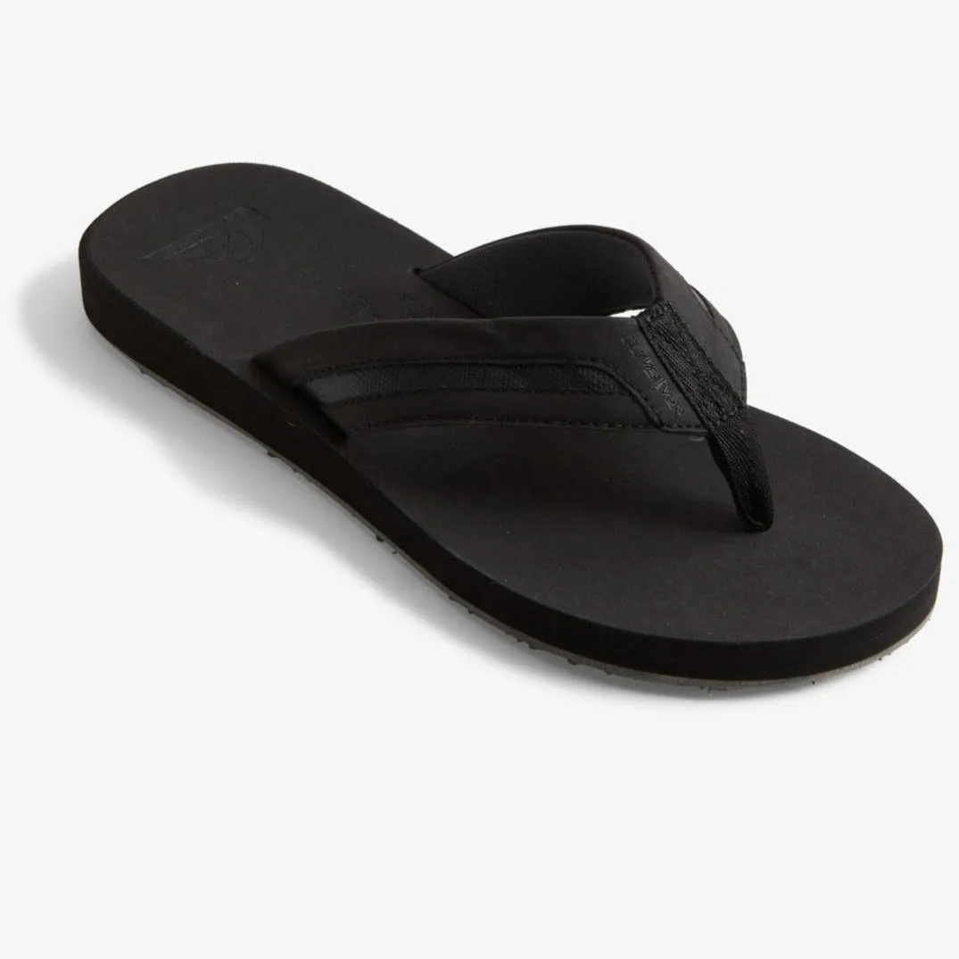 QUIKSILVER CARVER SQUISH LUXE JANDAL BLACK GREY BLACK