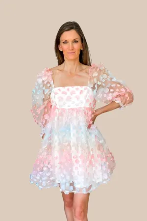 Rainbow Floral Babydoll Dress