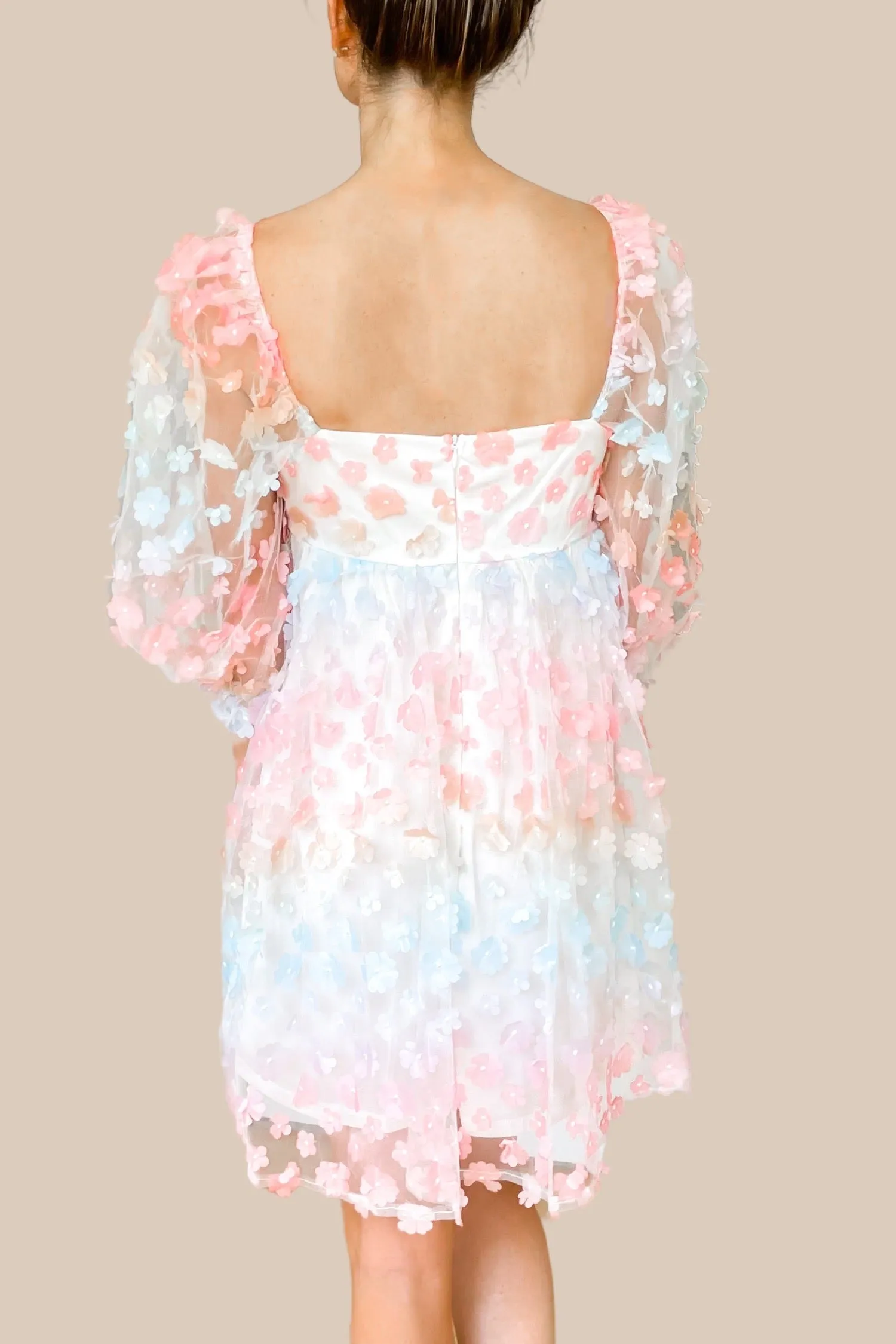 Rainbow Floral Babydoll Dress