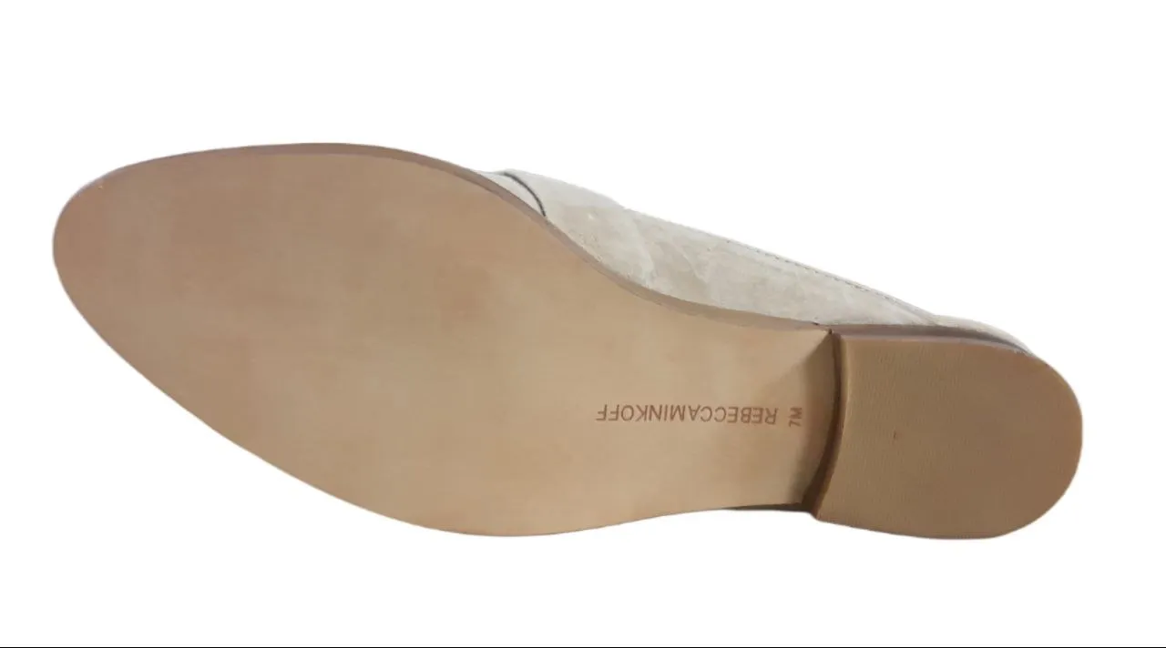REBECCA MINKOFF Women's Taupe Kid Suede Mika Slip On Loafers #M2130005 NWB