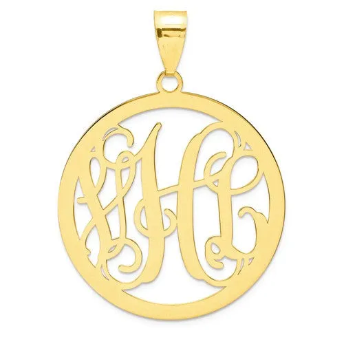 Round .018 Gauge Monogram Pendant - Sterling Silver or Solid Gold
