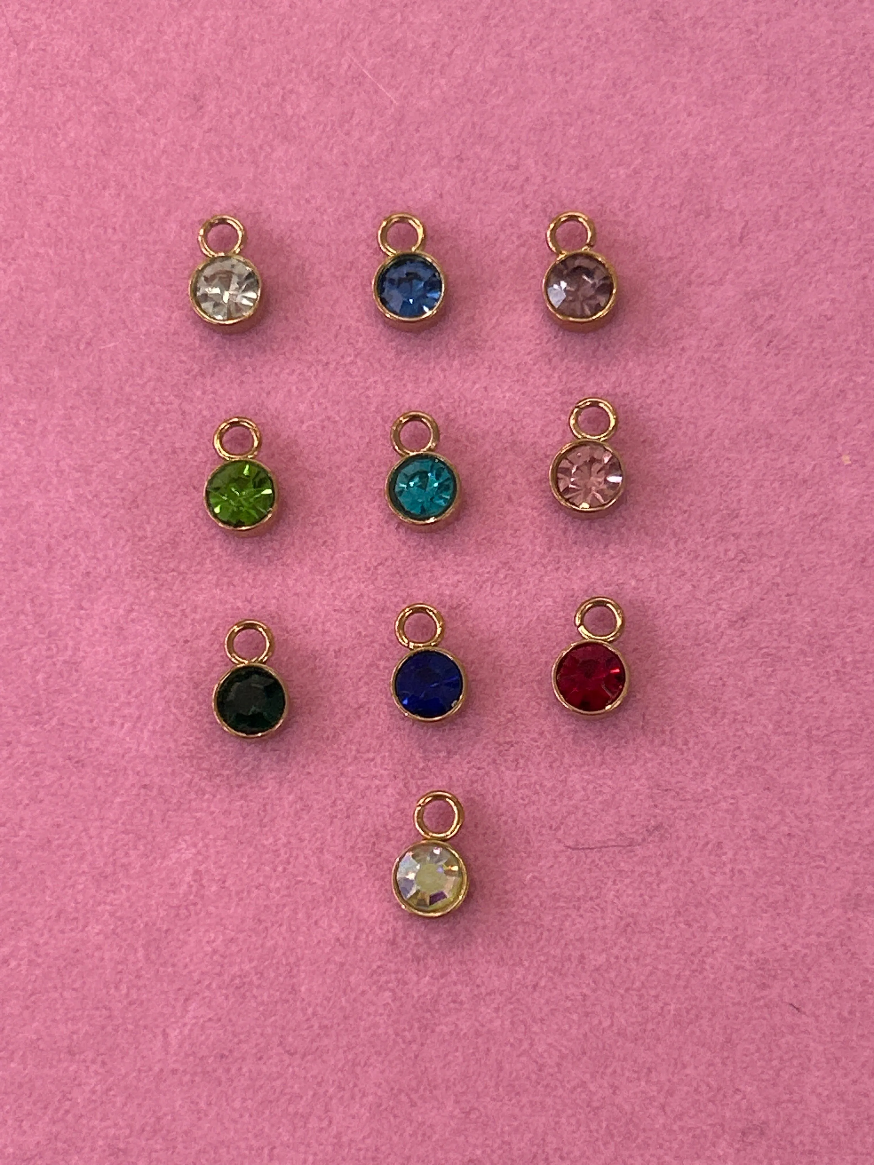 Round Birthstone Charms