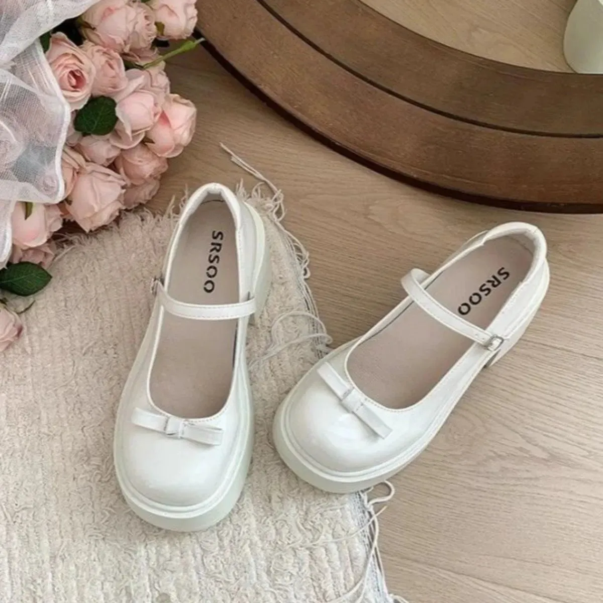 Round Toe Block Heels Loafers
