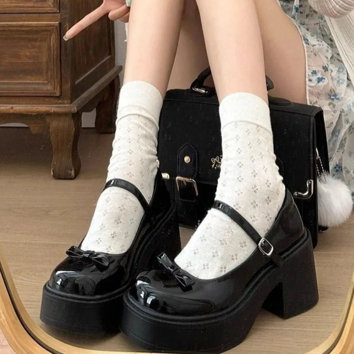 Round Toe Block Heels Loafers