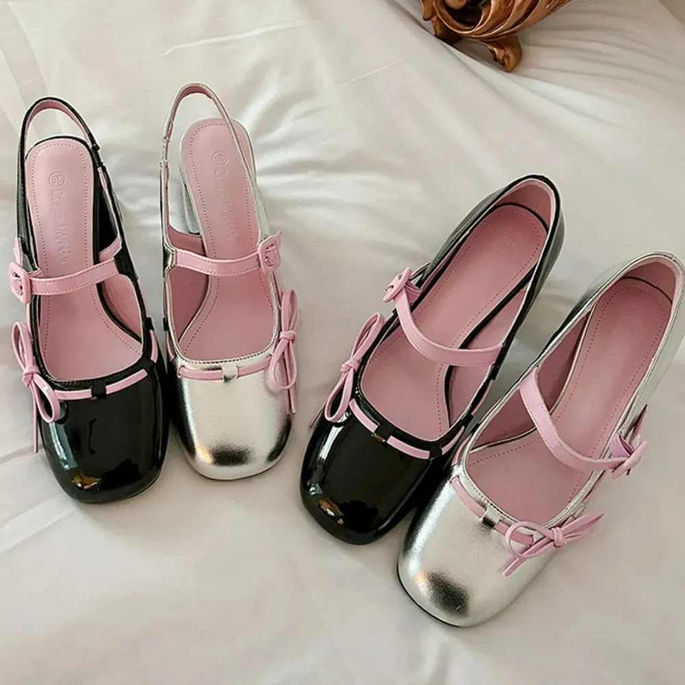 Round Toe Block Heels Loafers