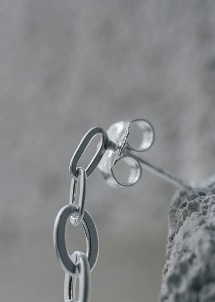 Row Chain Earrings - Sølv