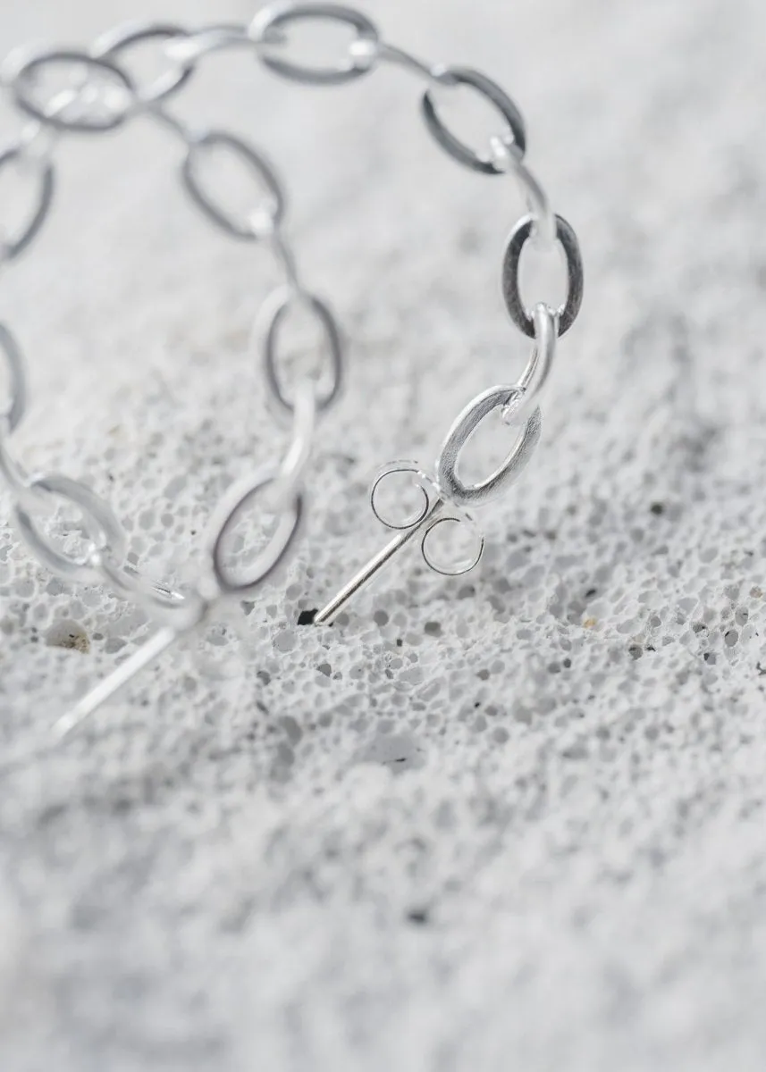 Row Chain Hoops - Sølv