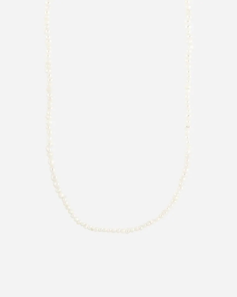 Row Pearl Necklace - Guld