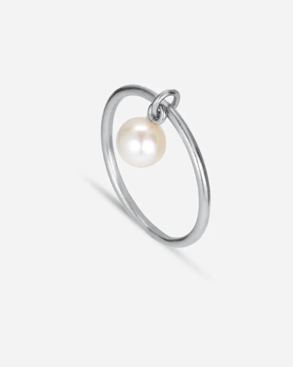 Row Pearl Ring - Sølv