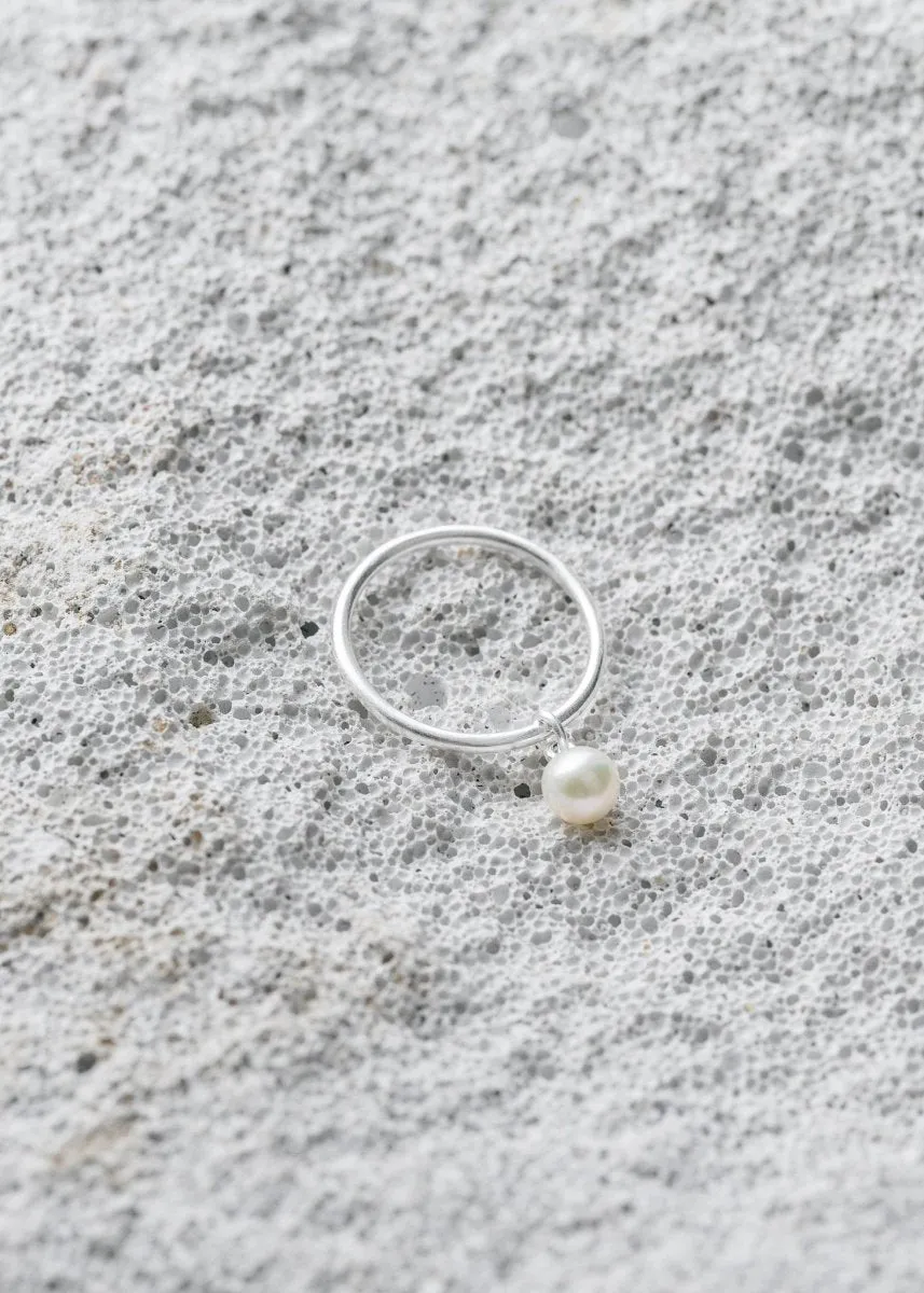 Row Pearl Ring - Sølv