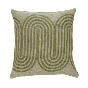 Sage Cotton Block Printed Square Pillow