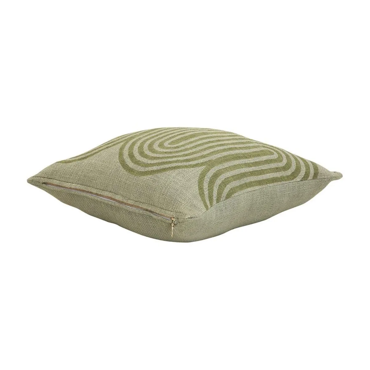 Sage Cotton Block Printed Square Pillow