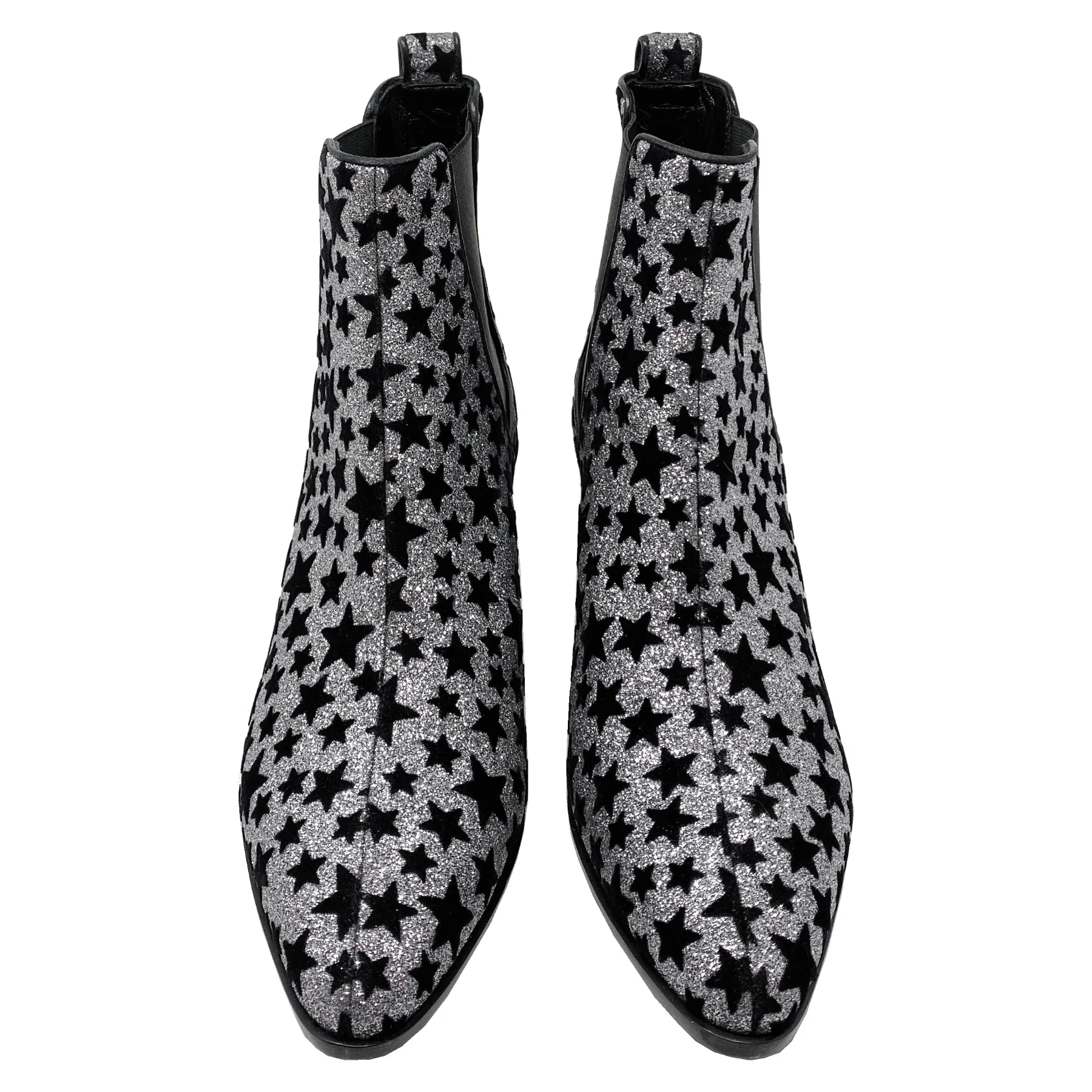 Saint Laurent Chelsea Rock Star 40 Glitter Boots Size EU 36.5