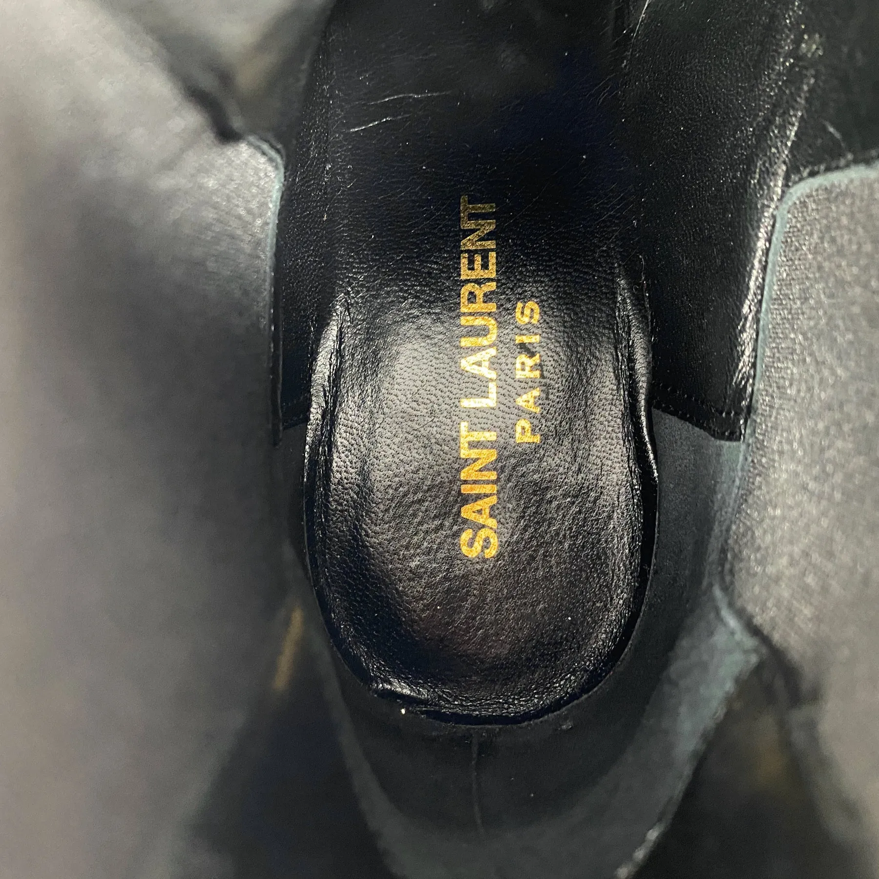 Saint Laurent Chelsea Rock Star 40 Glitter Boots Size EU 36.5