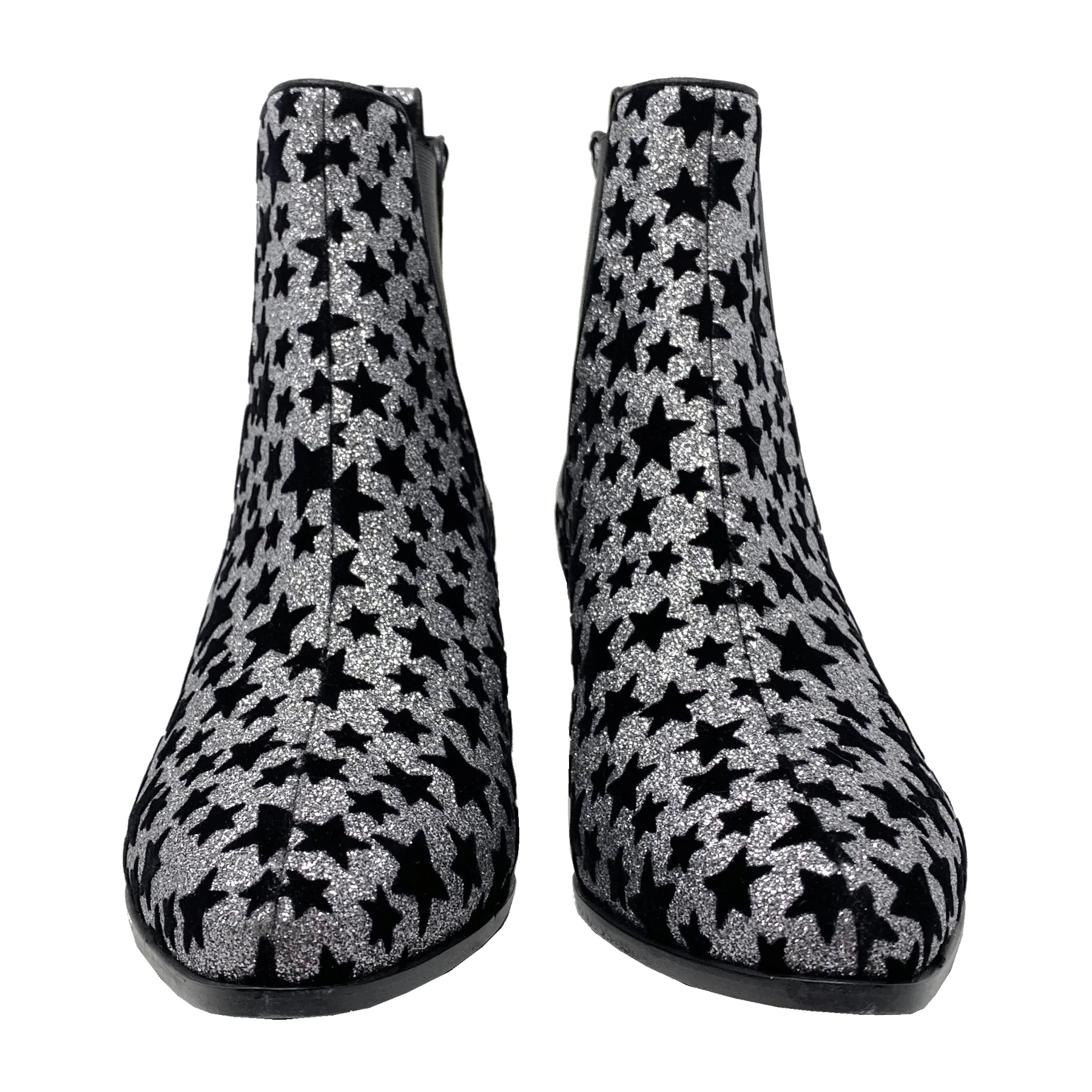 Saint Laurent Chelsea Rock Star 40 Glitter Boots Size EU 36.5
