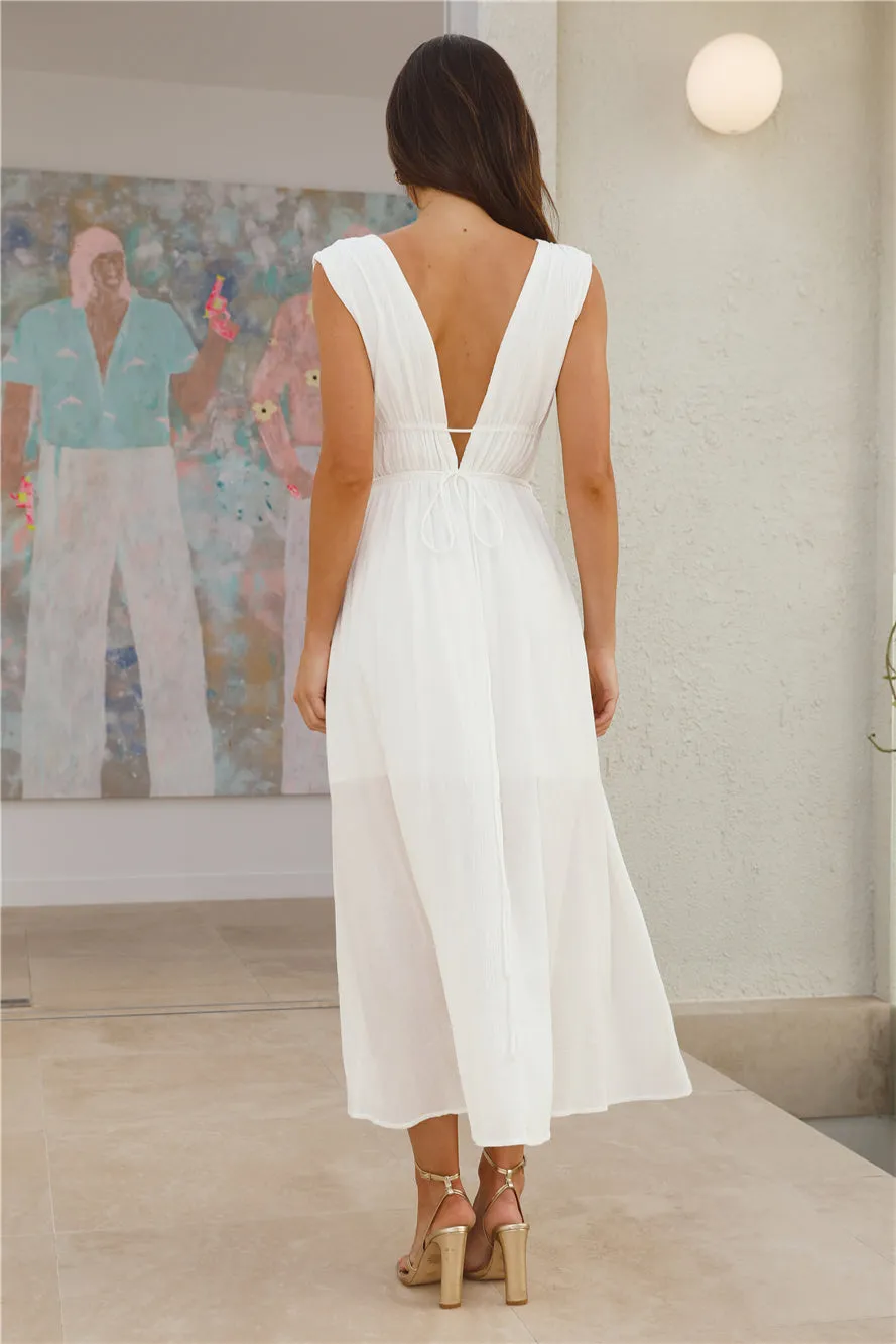 Sandy Beach Midi Dress White