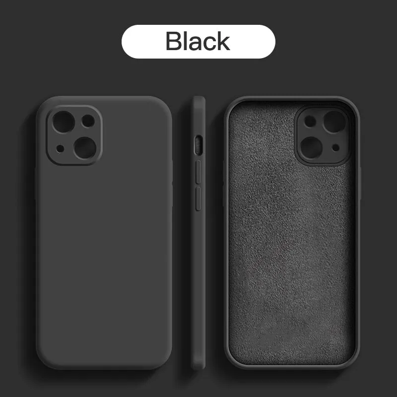 Shockproof Square Liquid Silicone iPhone Case - Monochrome Colors