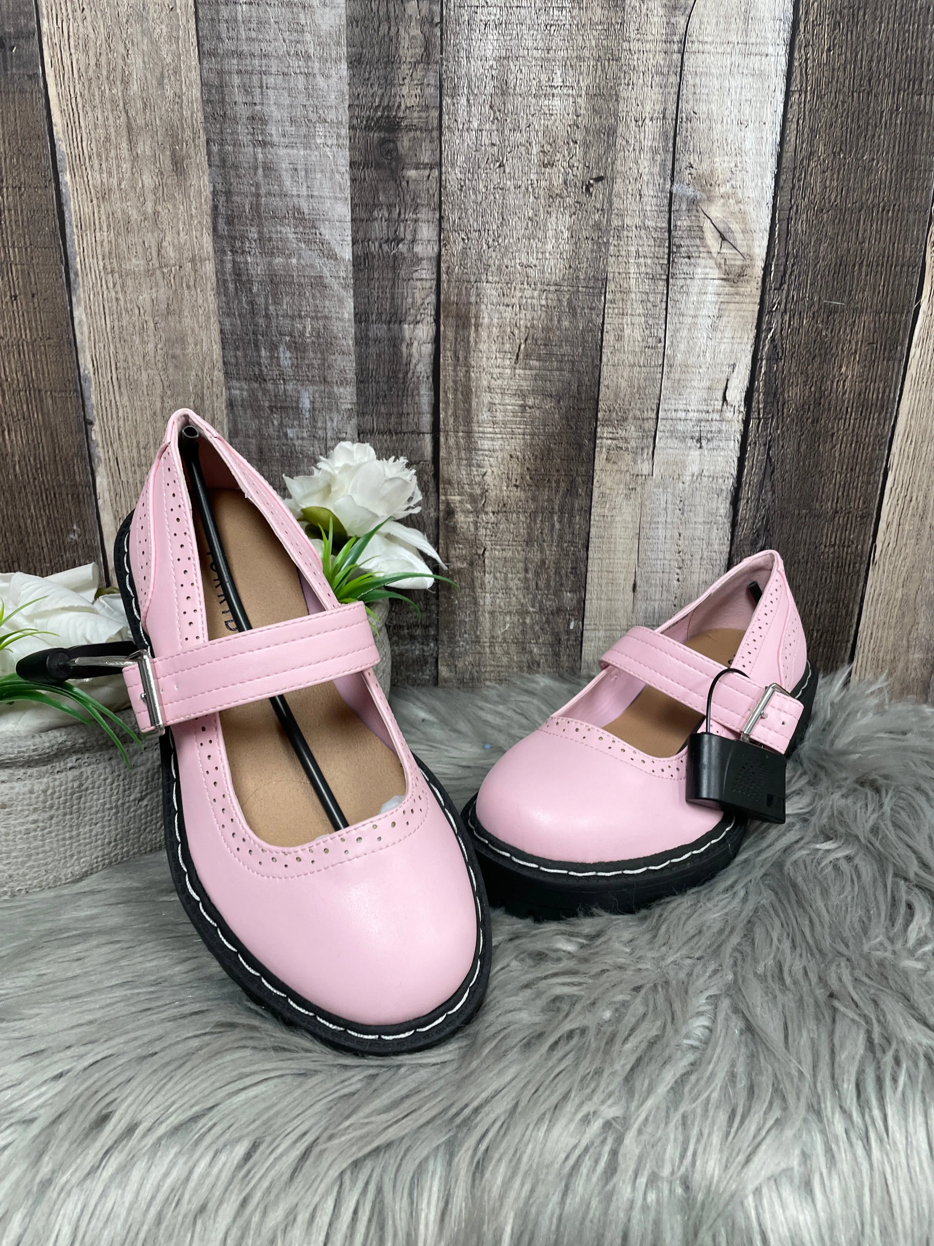 Shoes Heels Block By Torrid In Black & Pink, Size: 6