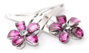 Silver Sleepies with Pink Coloured Daisy Top - Pair