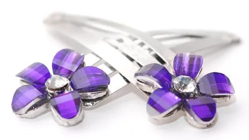Silver Sleepies with Purple Coloured Daisy Top - Pair