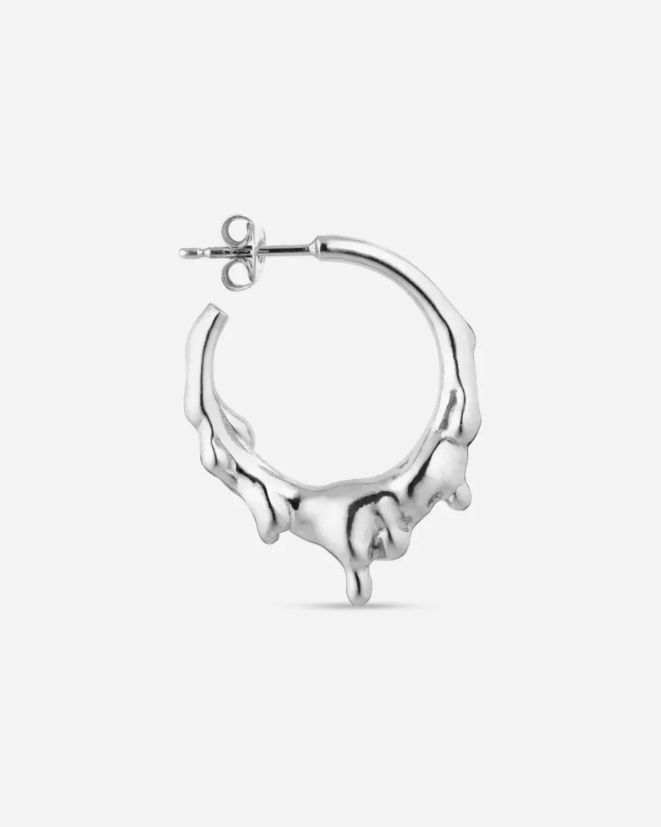 Small Drippy Hoop - Silver