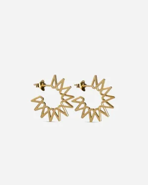 Small Sun Earring - Forgyldt Sølv