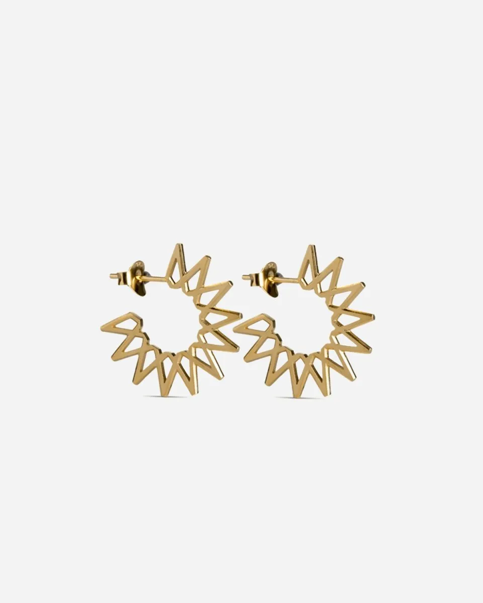 Small Sun Earring - Forgyldt Sølv
