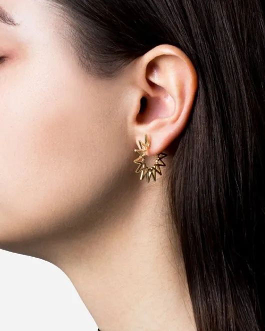 Small Sun Earring - Forgyldt Sølv