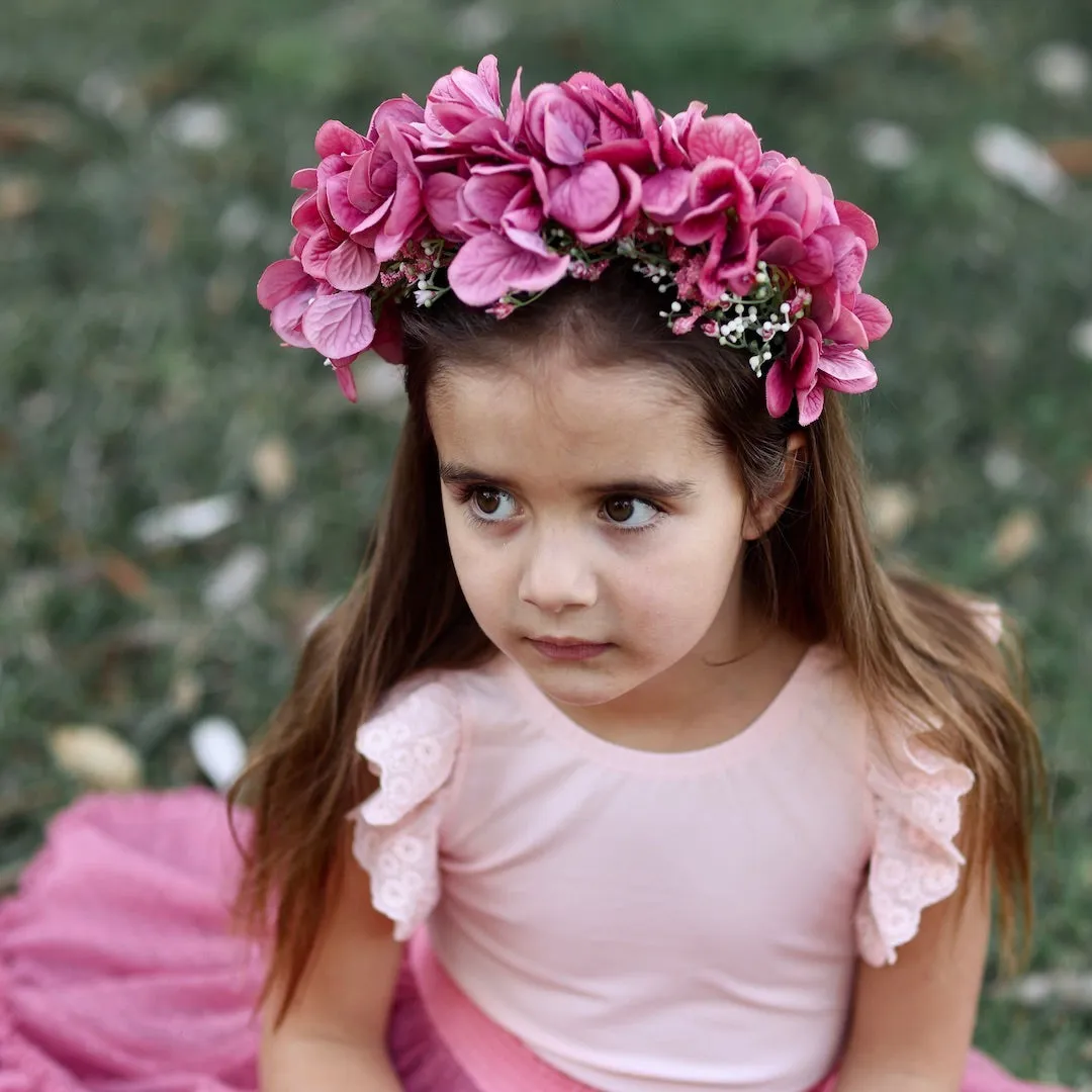 sofia flower crown - vintage rose hydrangeas