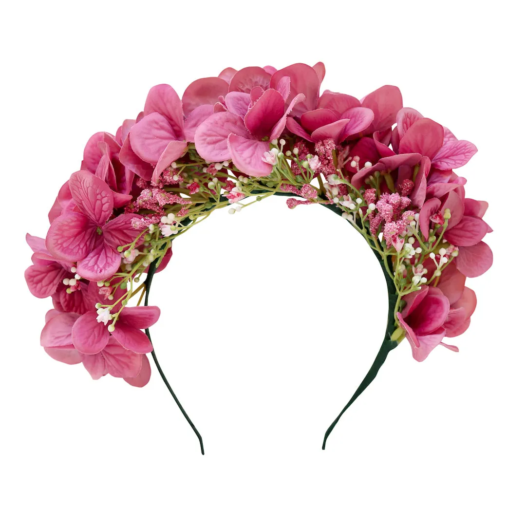 sofia flower crown - vintage rose hydrangeas
