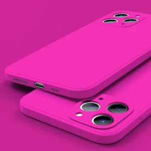 Square Liquid Silicone Case For iPhone With Camera Protection