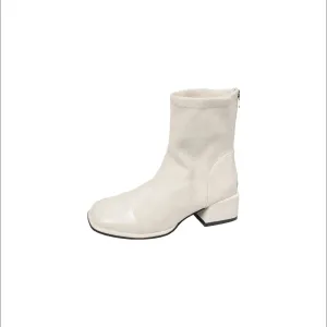 Square Toe Block Heels Boots