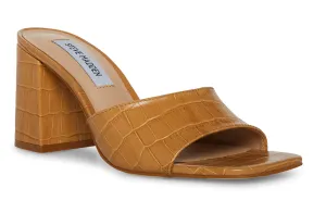 Square Toe Crocodile Block Heel