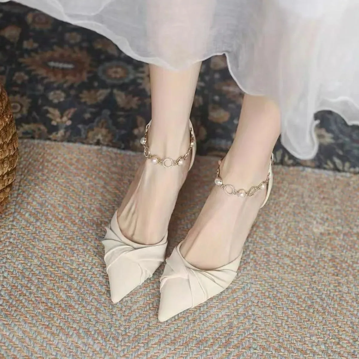 Square Toe Flare Heels Pumps