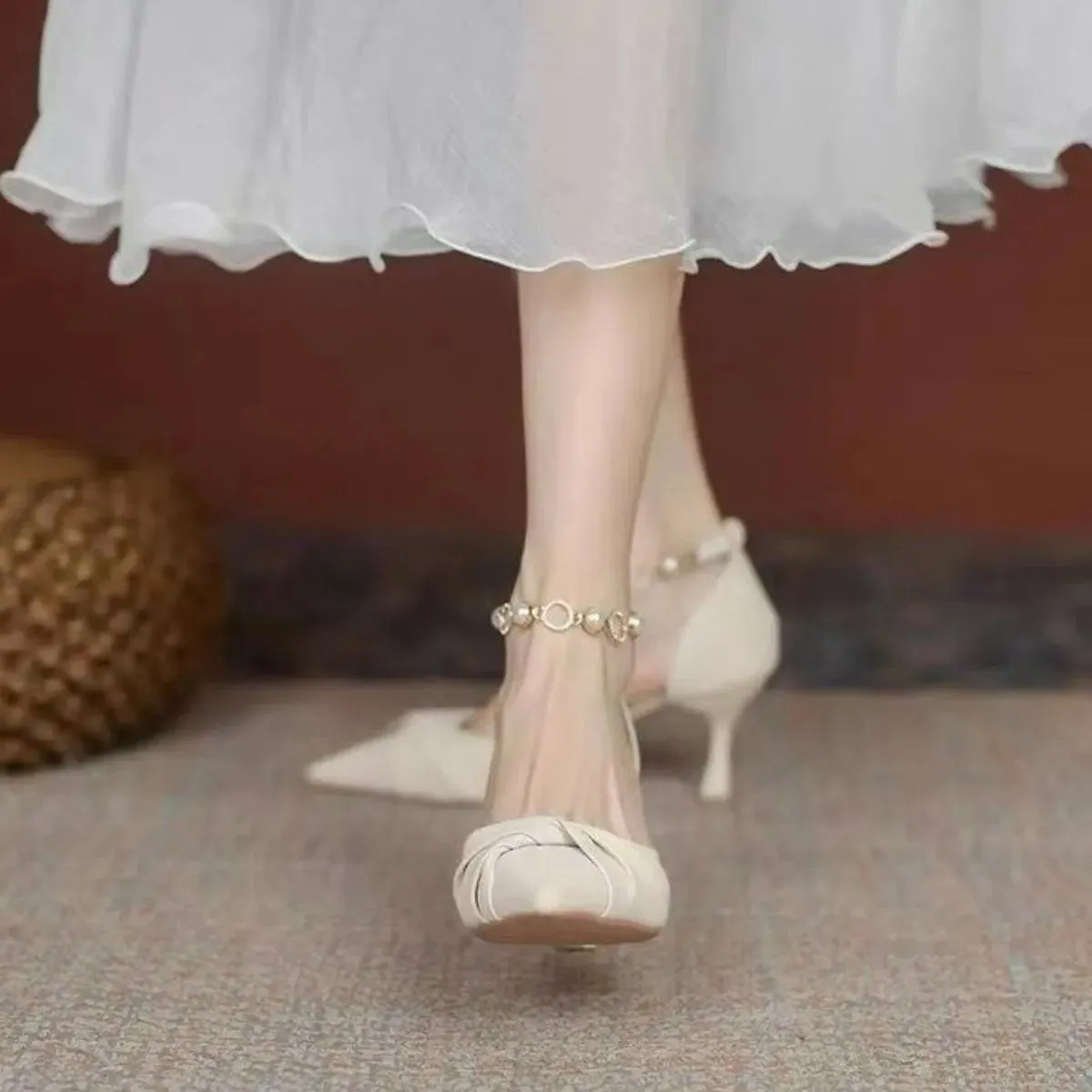 Square Toe Flare Heels Pumps
