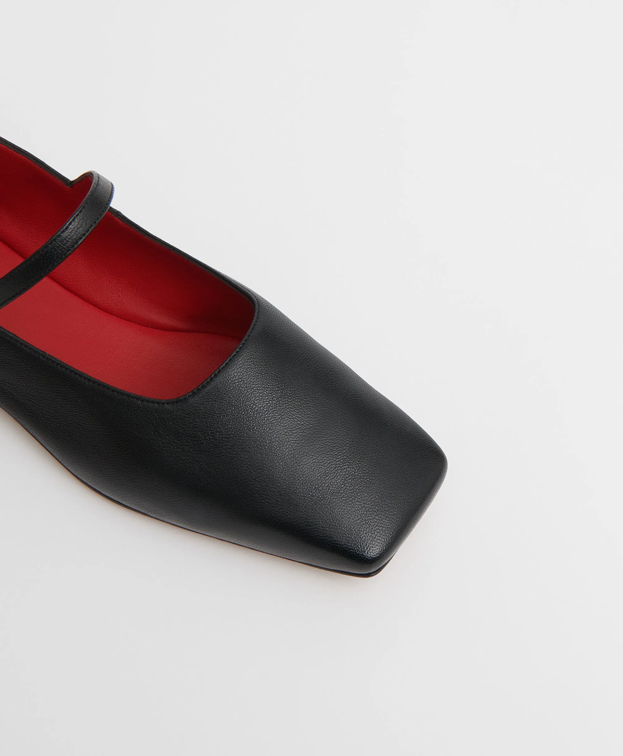 Square Toe Mary Jane - Black/Flamma