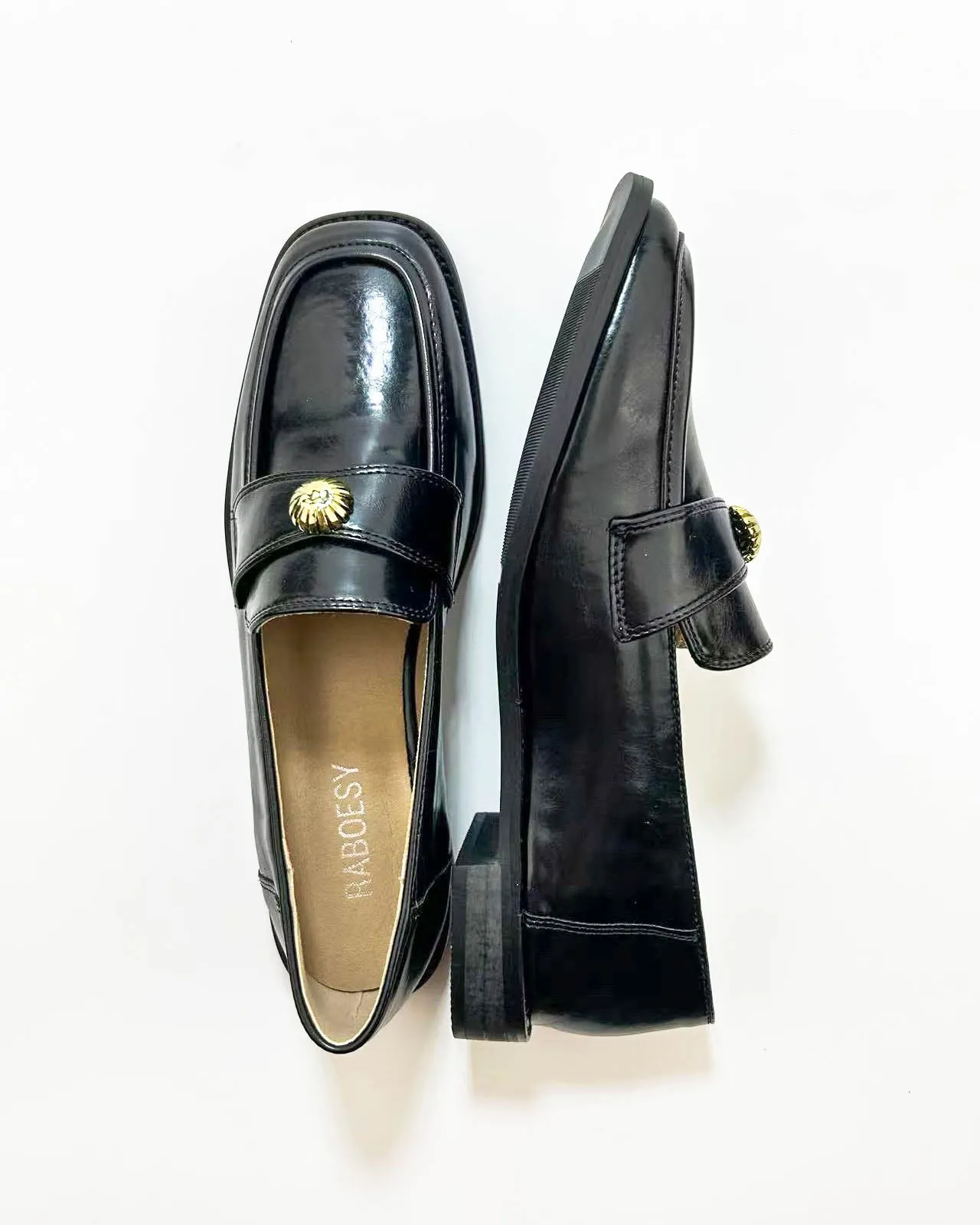 Square Toe Solid Loafers