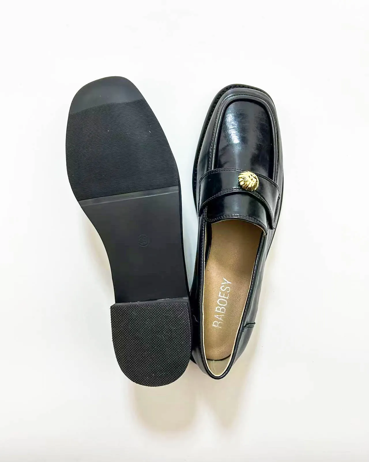 Square Toe Solid Loafers