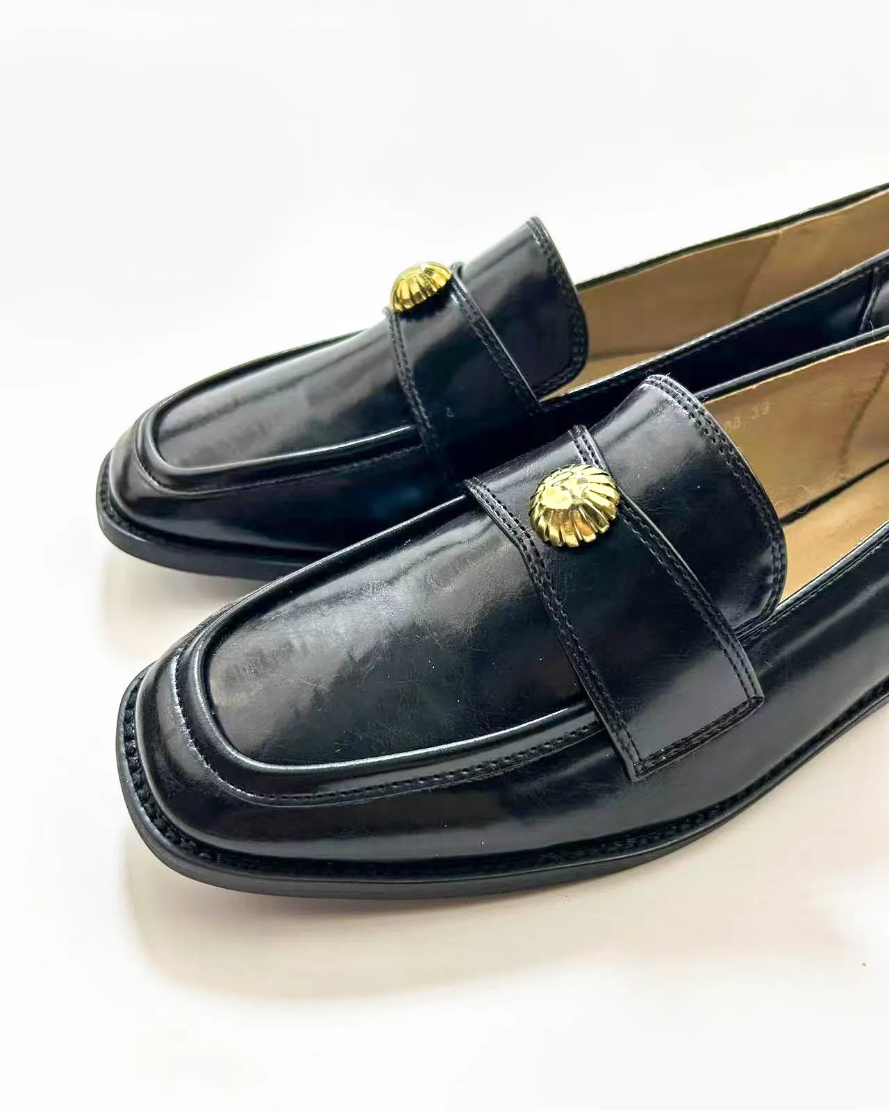 Square Toe Solid Loafers