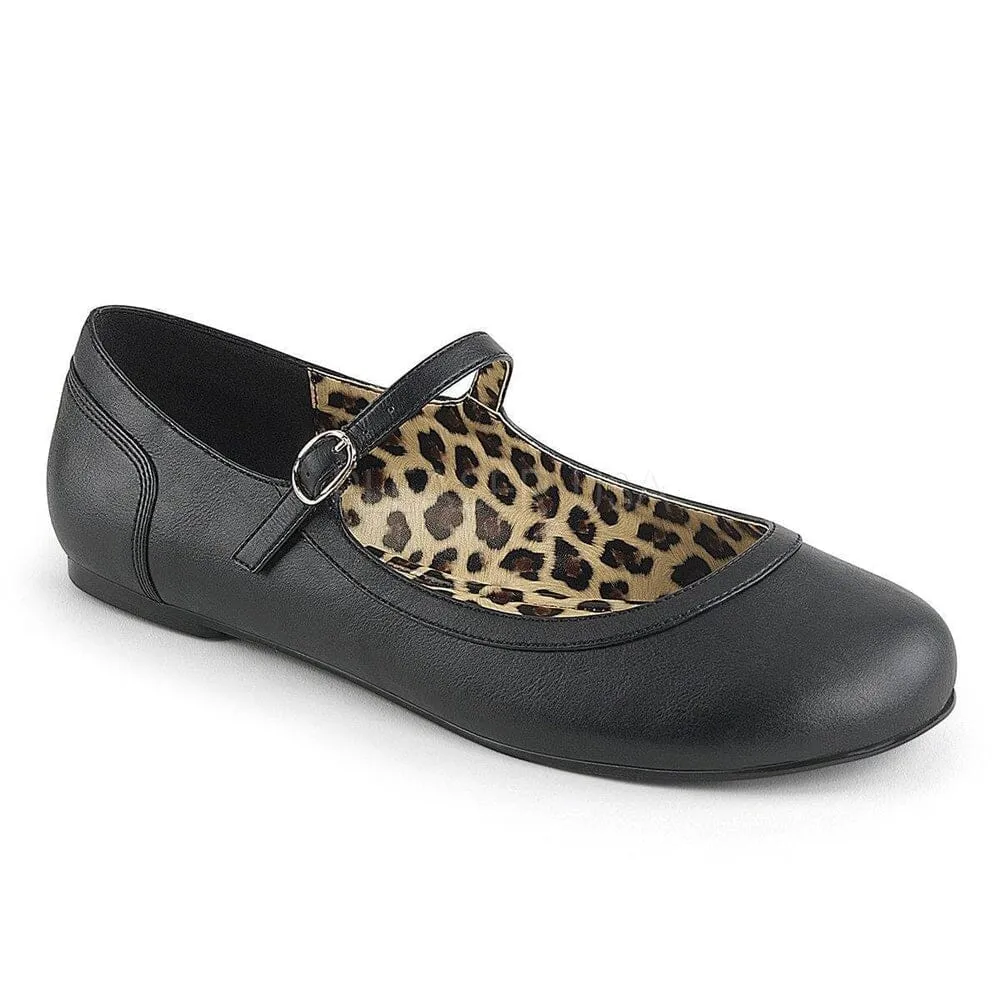 SS-ANNA-02 Flat | Black Faux Leather