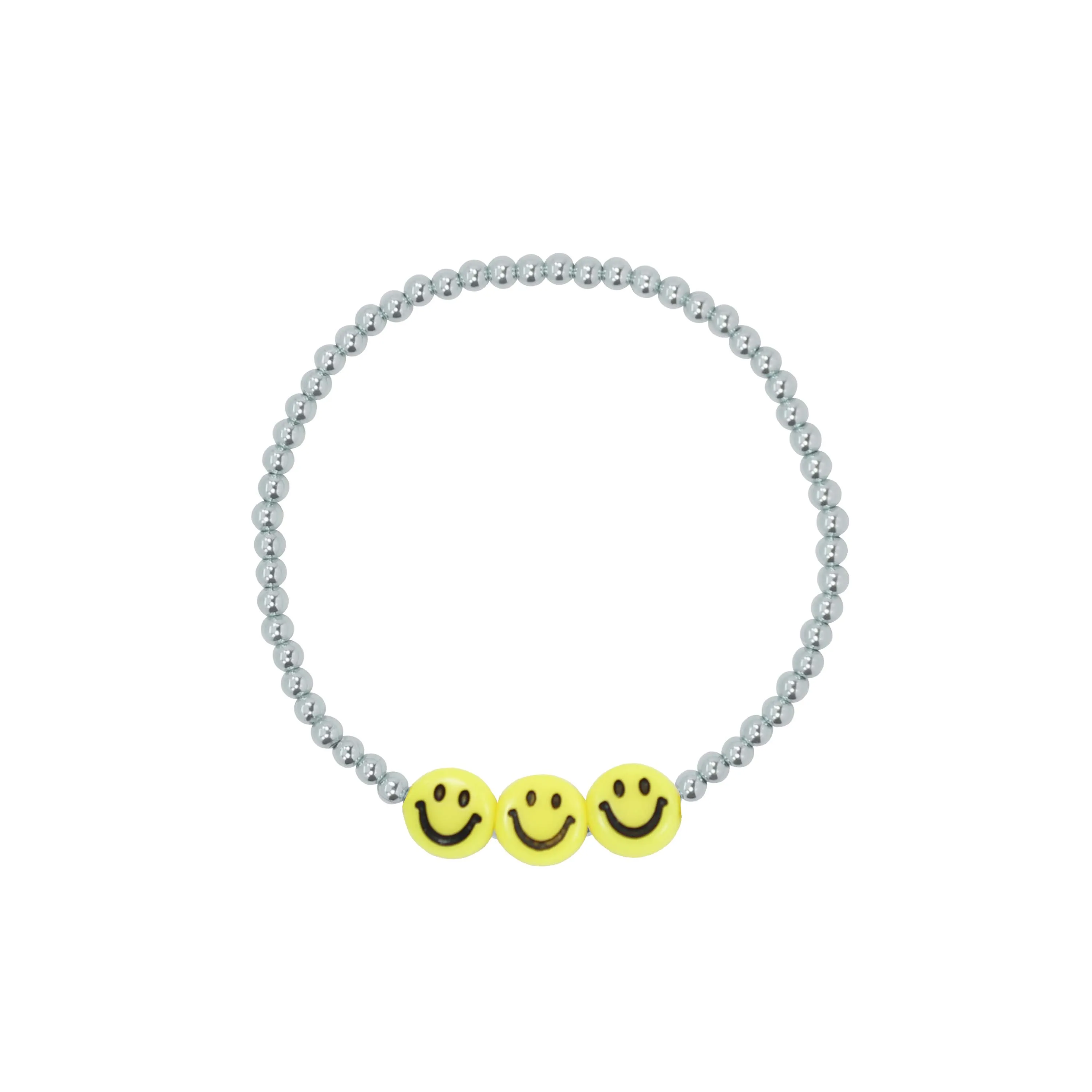 Stretchy Be Happy Adult Bracelet (3MM 6MM beads)
