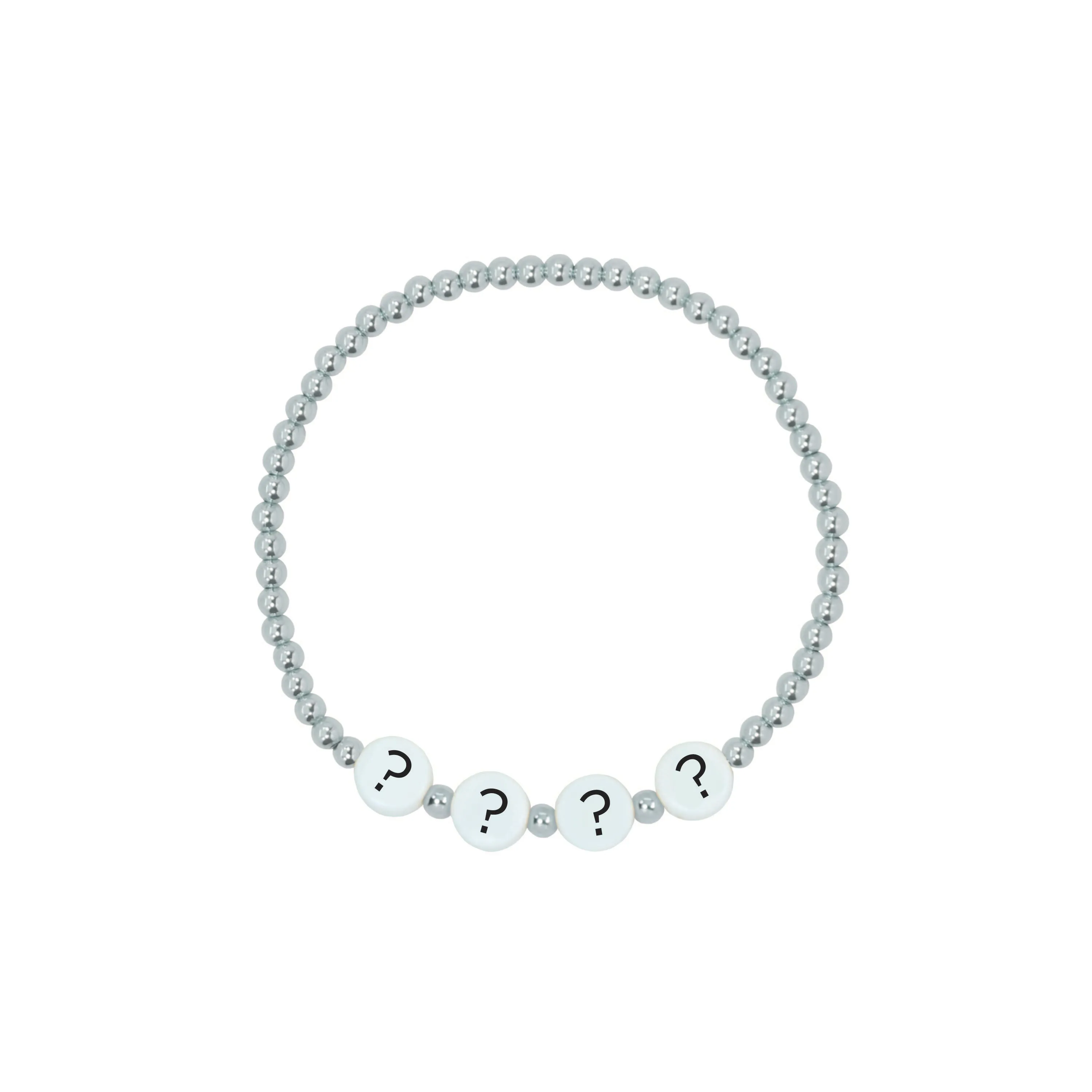 Stretchy Custom Letter Adult Bracelet (3MM 6MM beads)