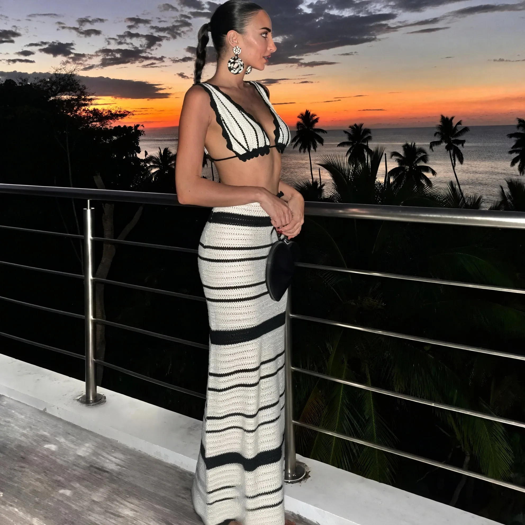 Striped Knit Two-Piece Set