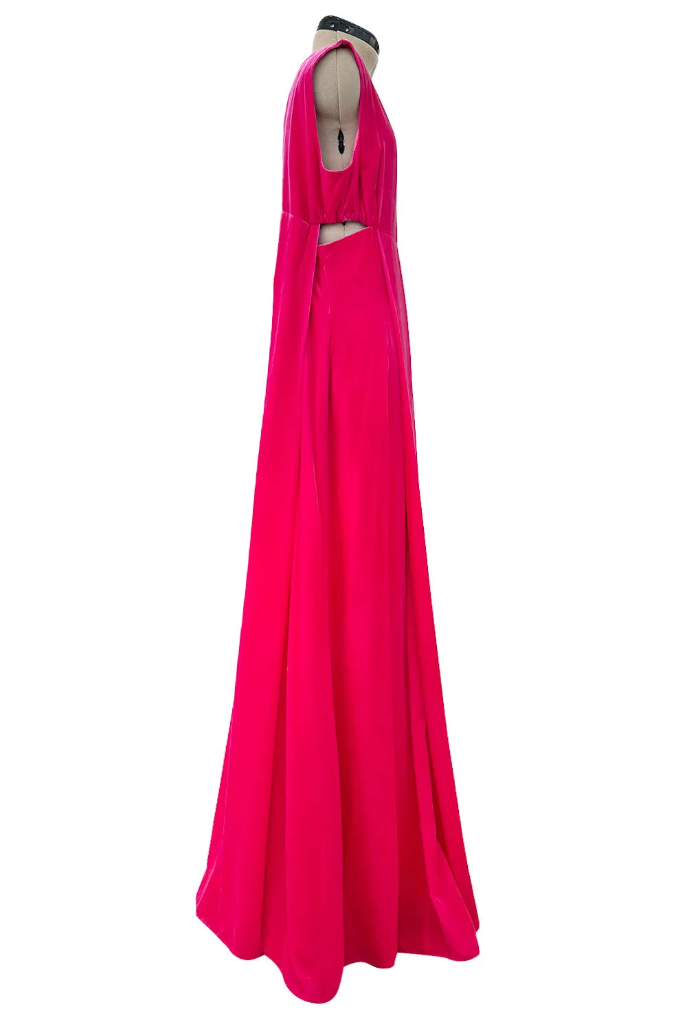 Sublime Resort 2018 Valentino by Pierpaolo Piccioli Brilliant Pink Velvet Dress w Side Cut Outs