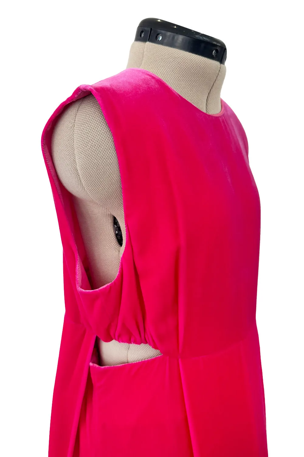 Sublime Resort 2018 Valentino by Pierpaolo Piccioli Brilliant Pink Velvet Dress w Side Cut Outs