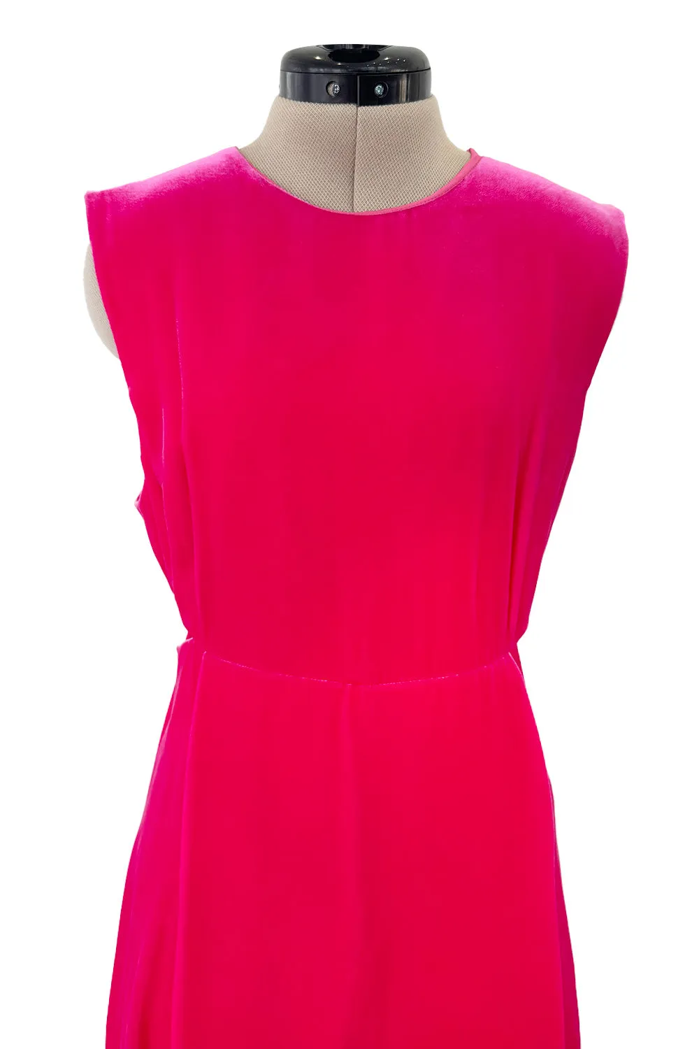 Sublime Resort 2018 Valentino by Pierpaolo Piccioli Brilliant Pink Velvet Dress w Side Cut Outs