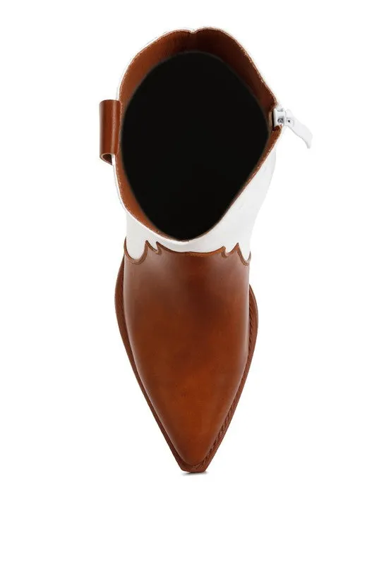 Tan/White Two-Tone Side Zip Wales Bootie